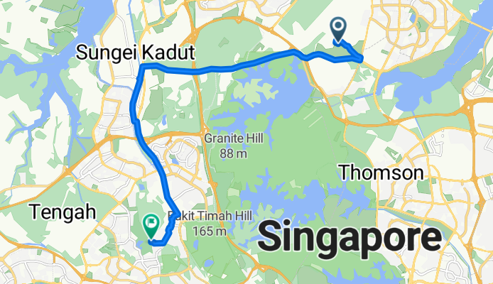 Sembawang Rd,  to Hillview Ave, Hilltop Grove,