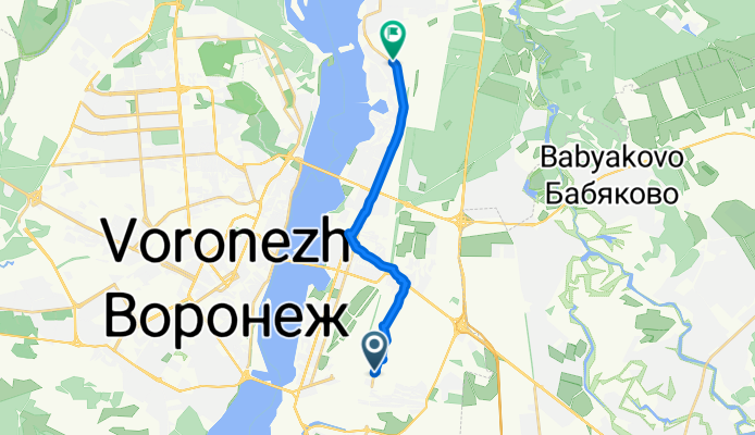 От ул. Баррикадная, Воронеж до улица Богдана Хмельницкого 37, Воронеж