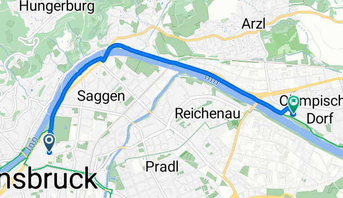Rennweg 1, Innsbruck nach An-der-Lan-Straße 20, Innsbruck