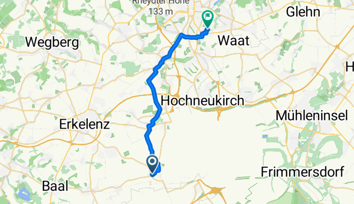 Kofferer Straße 90, Erkelenz nach Altenbroicher Straße 40, Mönchengladbach