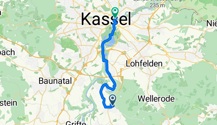 Baunsbergstraße 1, Fuldabrück nach Weserstraße 2-4, Kassel