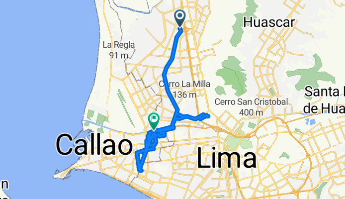 De Avenida Santa Elvira 6029, Los Olivos a Avenida José López Pazos 635, Carmen de La Legua - Reynoso