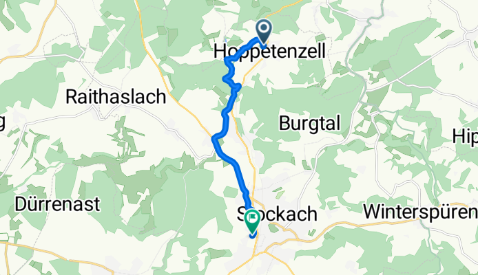 От Köpfleweg 1, Stockach до Gießereistraße 17, Stockach