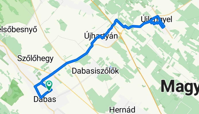 Útvonal ide: Wesselényi utca 79, Dabas