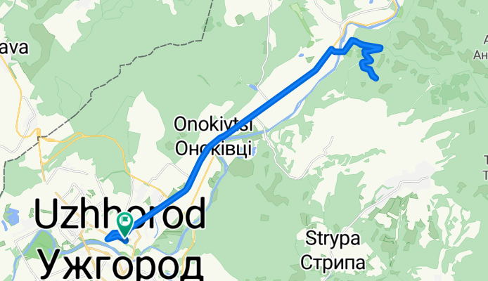 Олександра Фединця вулиця, 59, Ужгород to Олександра Фединця вулиця, 59, Ужгород