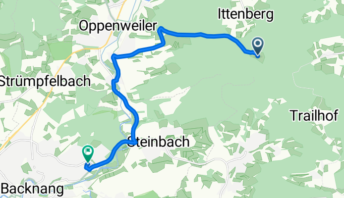 Eschelhof 4, Sulzbach an der Murr nach Elly-Heuss-Knapp-Weg 24, Backnang