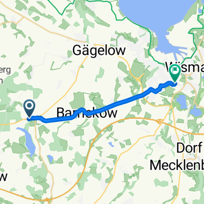 От B105, Gägelow до Bürgermeister-Haupt-Straße 51-53, Wismar