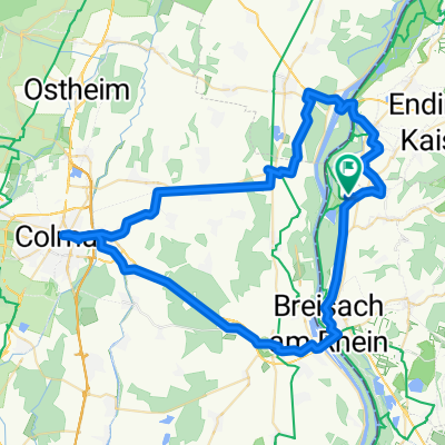 Route v 70 KM, Burkheim, Colmar, Breisach, Burkheim