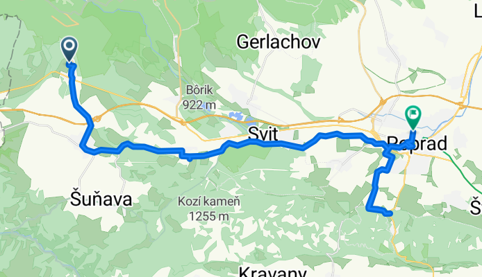 240405 Bike 34 km Štrba-Lučivná-Svit-PP Kvetnica-Poprad