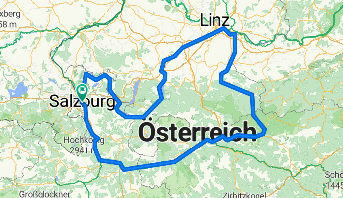 Route nach Salzburg