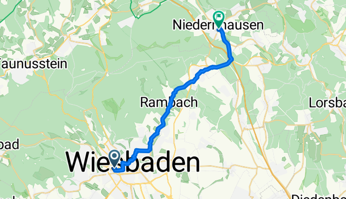 Blücherstraße 34, Wiesbaden nach Kettelerstraße 22, Niedernhausen