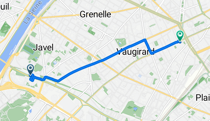 53 Boulevard du Général Martial Valin, Paris à 197 Rue de Vaugirard, Paris