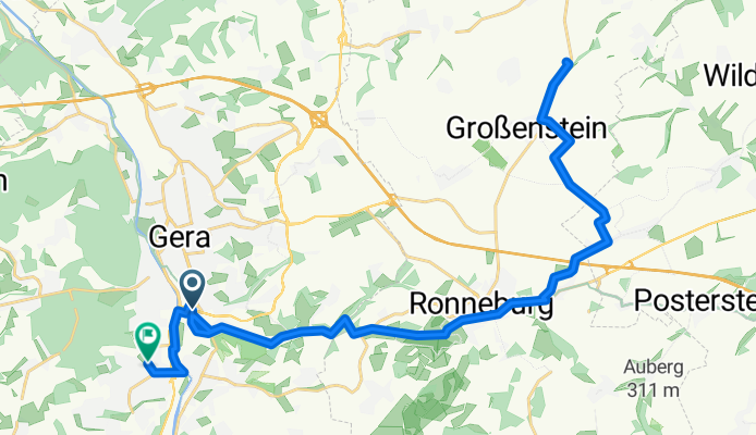 Reichsstraße 84, Gera to Eiselstraße 128, Gera
