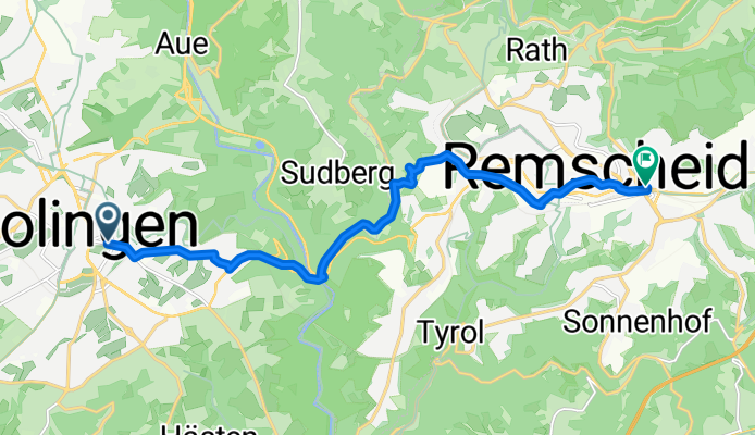 Dorper Straße 37, Solingen nach Neuenkamper Straße 3-9, Remscheid