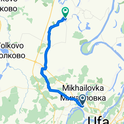 От улица Ахметова 304, Уфа до Неизвестная дорога