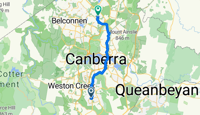 41 Marr St, Pearce to 1 Onkaparinga Cr, Kaleen