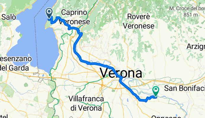 Via per Albisano 107, Torri del Benaco nach Via Monte Ortigara 25, Zevio