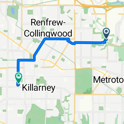 Route to Nanaimo Street 6350, Vancouver