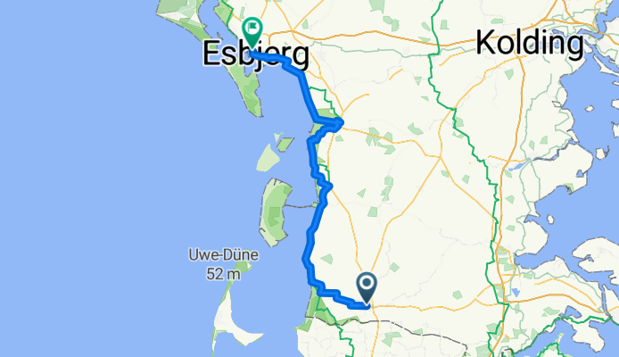 Rund um Jütland, Etappe 1: Tondern-Ribe-Esbjerg