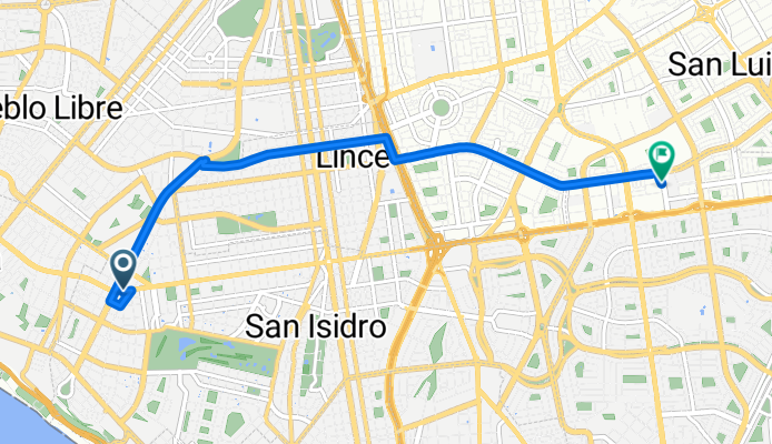 Route to Avenida de la Arqueología 270, San Borja Lima, 15021