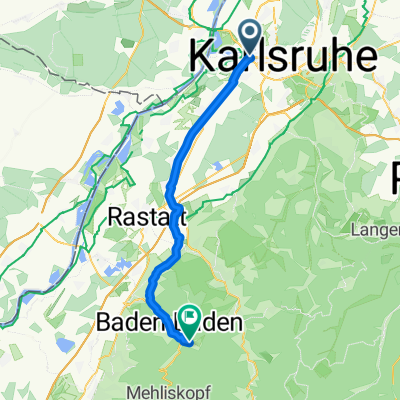 Lameystraße 9, Karlsruhe to Beuerner Straße 71–73, Baden-Baden