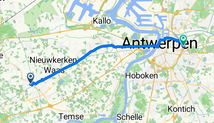 Watermolendreef 13, Sint-Niklaas naar Noordersingel 19, Antwerpen