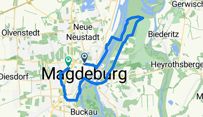 Universitätsplatz 1, Magdeburg nach Herderstraße 35, Magdeburg