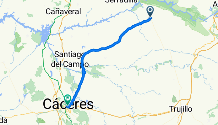 Route to Hotel Don Carlos Caceres