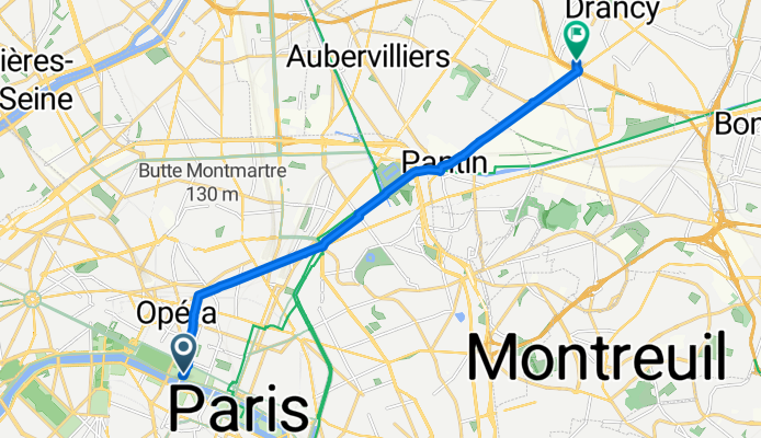 De Place du Carrousel 2S, Paris à Rue Roger Salengro 135, Drancy