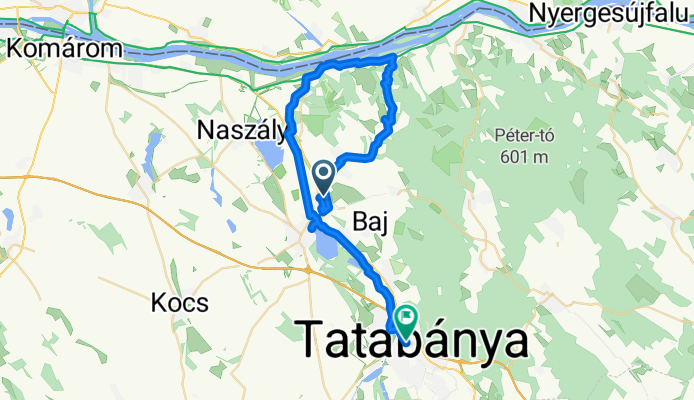 Tata - Szomód - Dunaszentmiklós - Neszmély - Dunaalmás - Tata - Tatabánya 44km