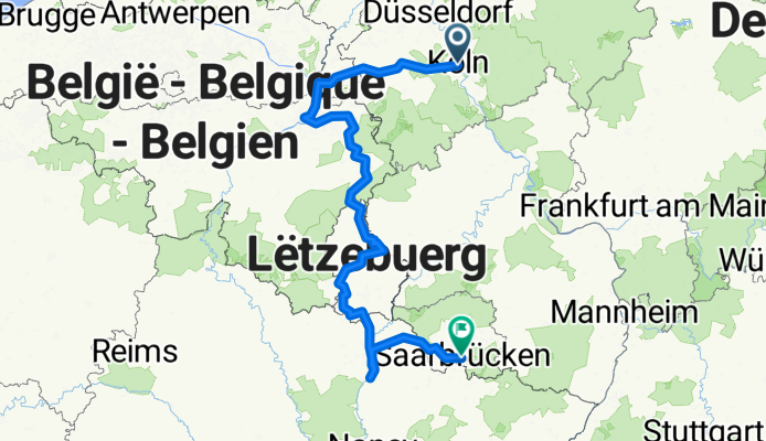 Köln nach Saarbrücken