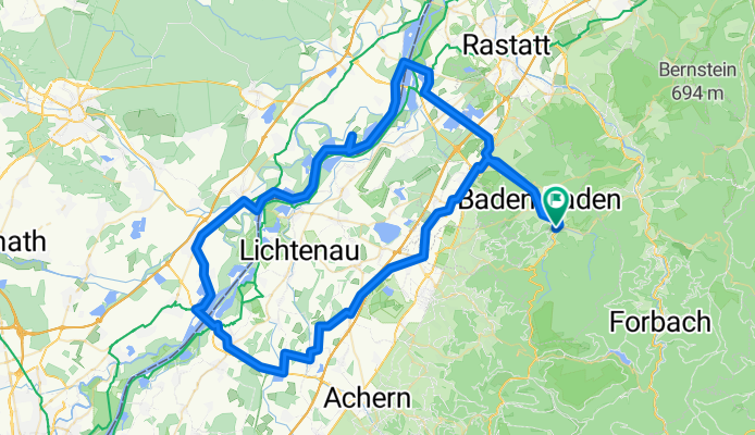 От B500 22a, Baden-Baden до Geroldsauer Straße 29, Baden-Baden