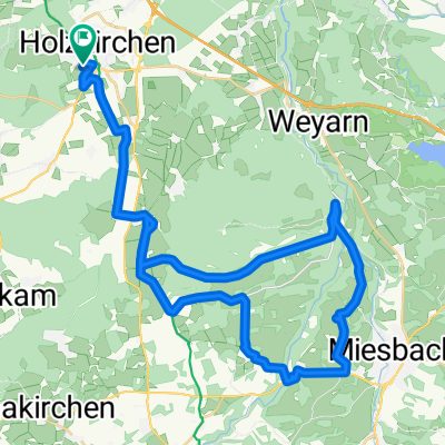 Holzkirchen nach Miesbach Krauthof Café über Höfe zurück