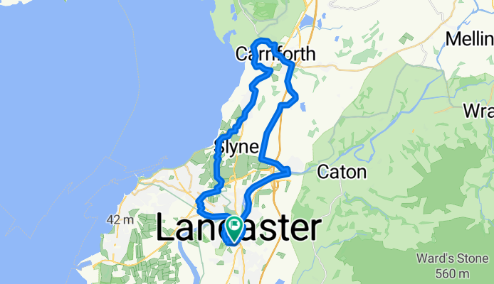 Route to 50 Aldcliffe Road, Lancaster, LA1 1UJ