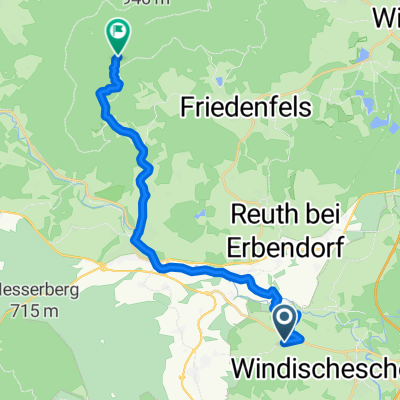 От Nottersdorf 1, Windischeschenbach до Straße ohne Straßennamen, Erbendorf