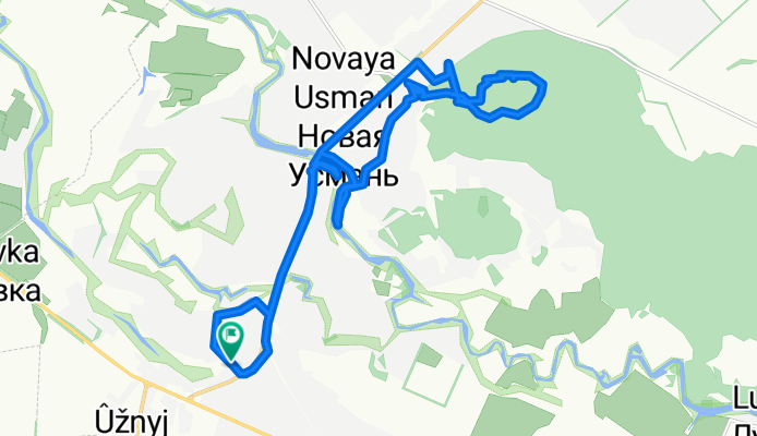 От Школьная улица 2А, Новая Усмань до Школьная улица 2А, Новая Усмань