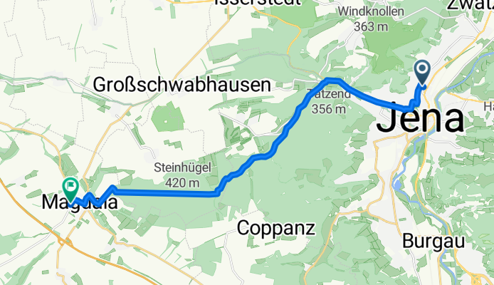 Dornburger Straße 25, Jena nach Ottstedter Straße 7, Magdala