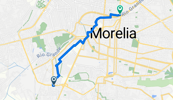 De Periférico Paseo de la República 4097, Morelia a Calle Mtro. Juan Delgado 20, Morelia