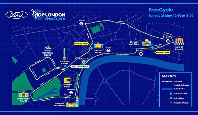 Foto 1 del percorso Bikemap "RideLONDON - FreeCycle 2024"