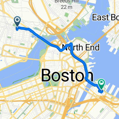 110 Gore St, Cambridge to 99 Seaport Blvd, Boston