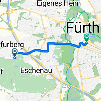 Paul-Keller-Straße 15, Fürth nach Gustav-Schickedanz-Straße 7A, Fürth