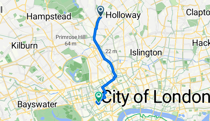 22 Southcote Road, London to 18 Marshall Street, London