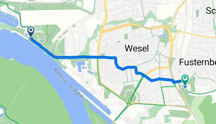 Rheinpromenade 5, Wesel nach An de Tent 3, Wesel