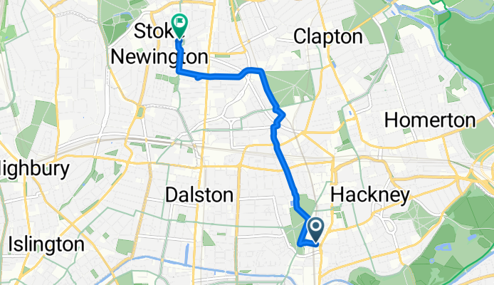 19 Warburton Road, London to 21 Oldfield Road, London