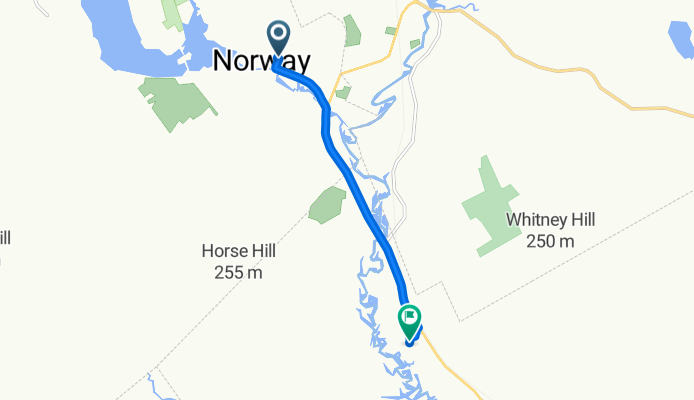 24 Deering St, Norway to 1240 Main St, Oxford
