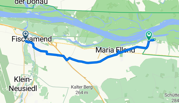 Klein-Neusiedler Straße 5, Fischamend nach Hauptstraße 8, Haslau-Maria Ellend