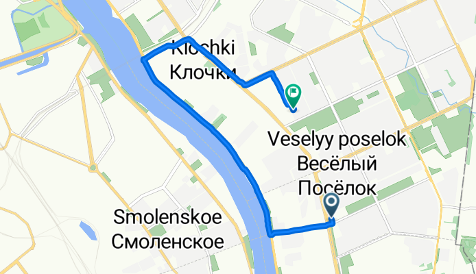 улица Крыленко, 14Б, Санкт-Петербург до Белышева улица, 5/6 литД, Санкт-Петербург