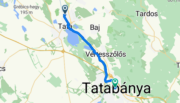 Szent István utca 41, Tata to Fő tér 4, Tatabánya