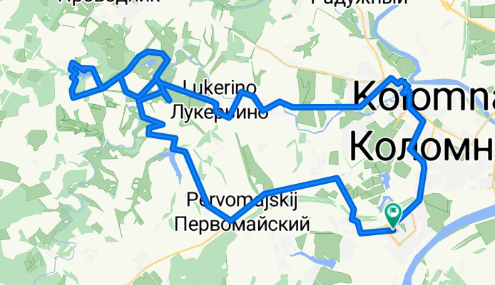От улица Девичье Поле 3, Коломна до улица Девичье Поле 3, Коломна