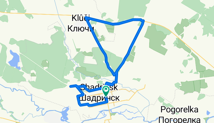 От улица Советская 101, Шадринск до улица Советская 101, Шадринск